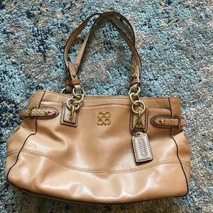 Tan coach purse